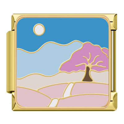 Pink Blossom Tree Landscape