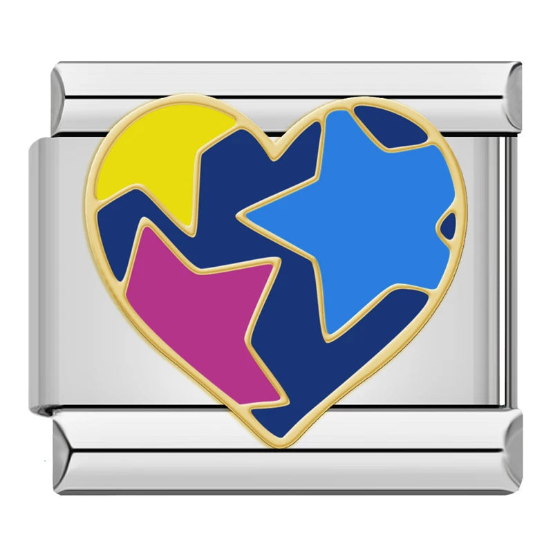Starry Color Block Heart