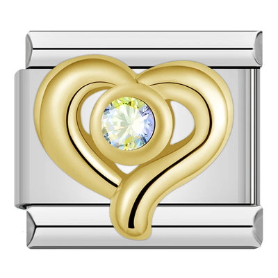 Heart Swirl with Crystal