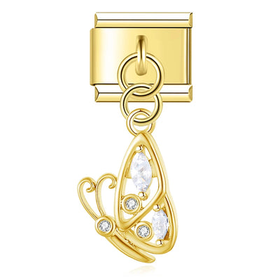 Crystal Butterfly in Gold