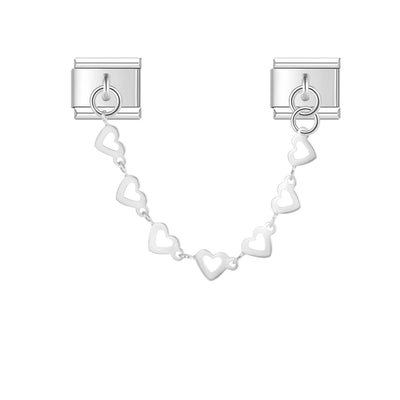 Puffed Heart Chain in Silver
