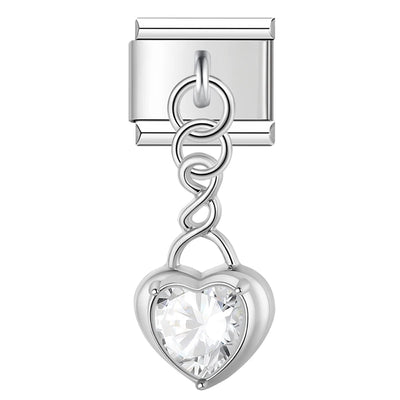 Crystal Heart Drop Pendants
