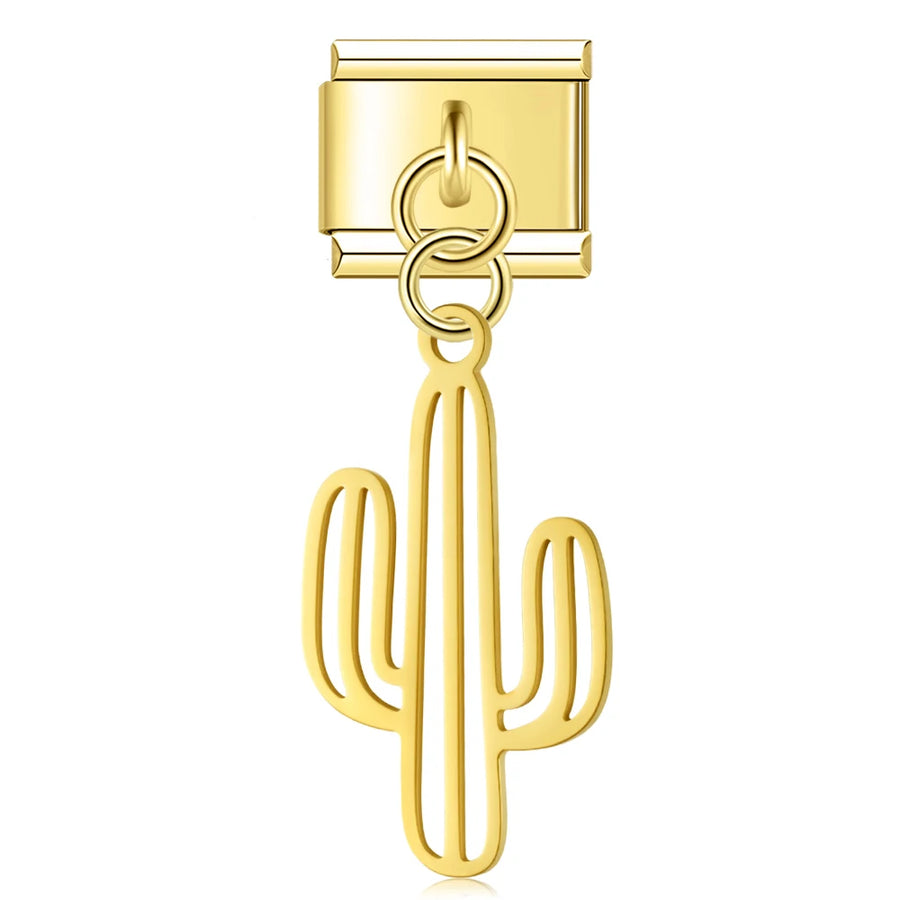 Cactus Outline in Gold