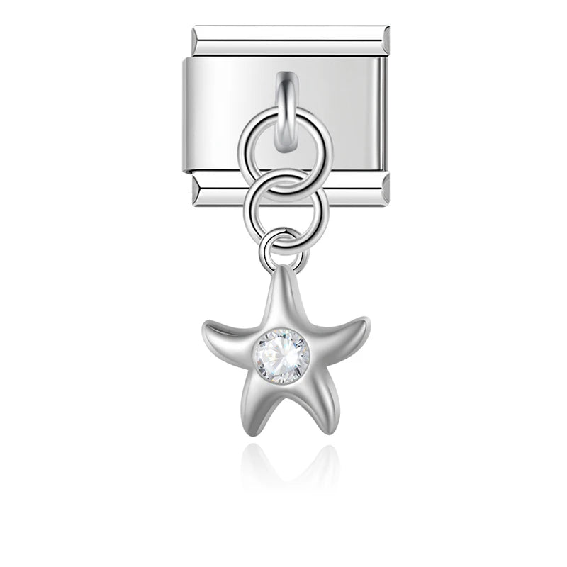 Crystal Starfish in Silver