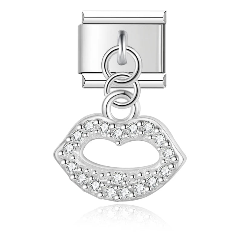 Crystal Lips in Silver