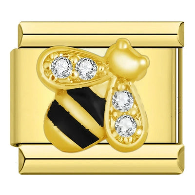 Crystal Bumble Bee in Gold