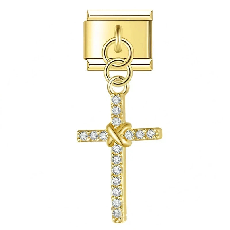 Long Knot Cross in Gold