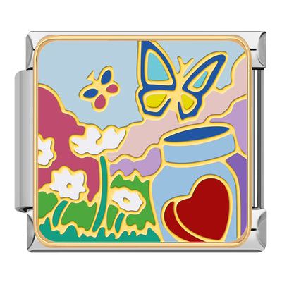 Butterflies and Heart Jar