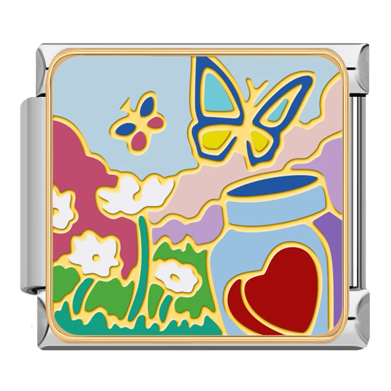 Butterflies and Heart Jar