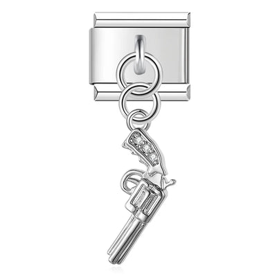 Crystal Revolver in Silver