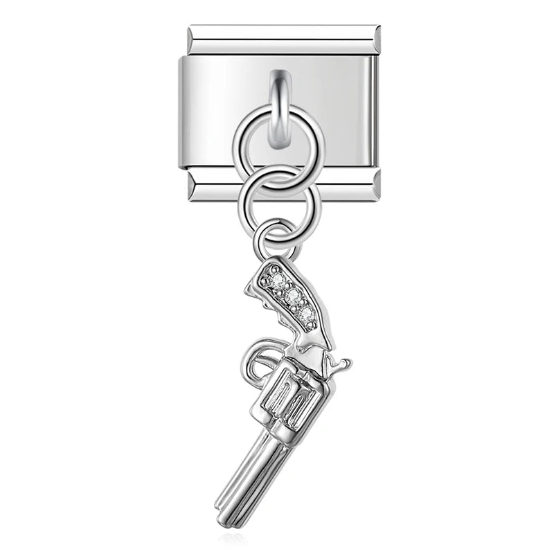 Crystal Revolver in Silver