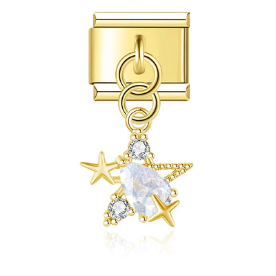Crystal Star in Gold