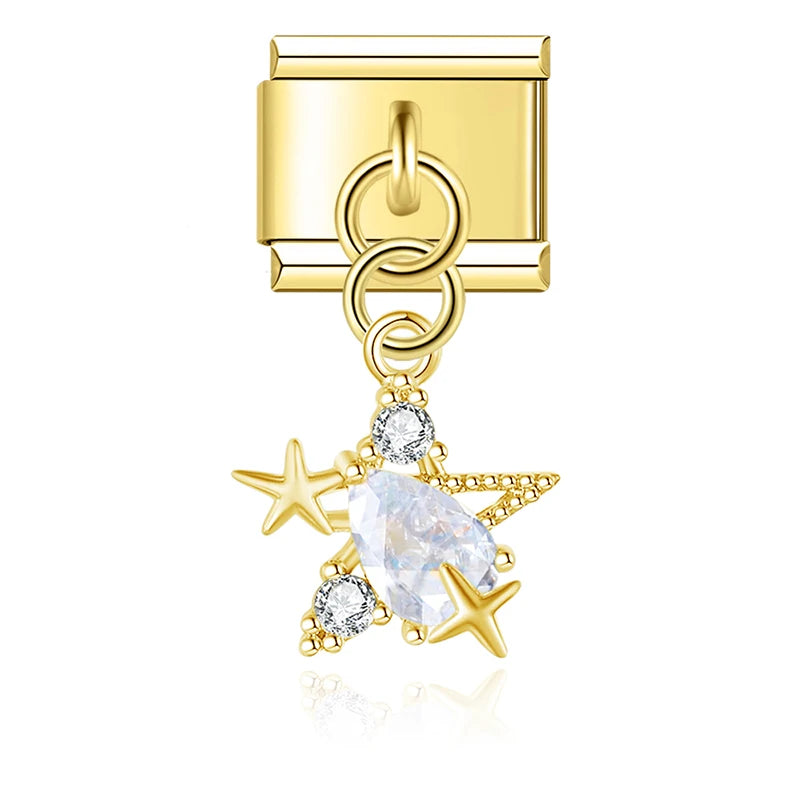 Crystal Star in Gold