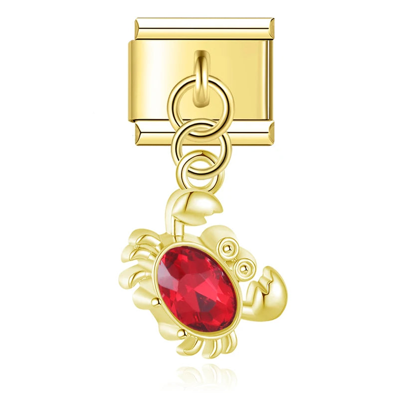 Red Crystal Crab in Gold