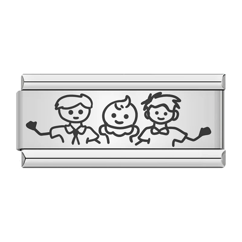Three Kids Stick Figures
