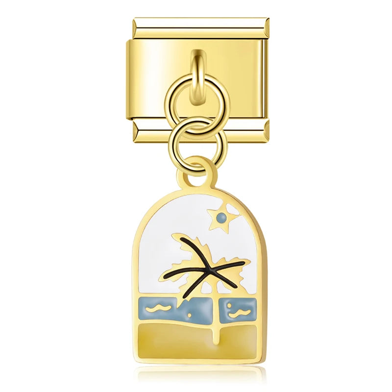Palm Tree Beach Scene