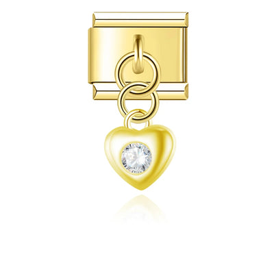 Crystal Heart in Gold