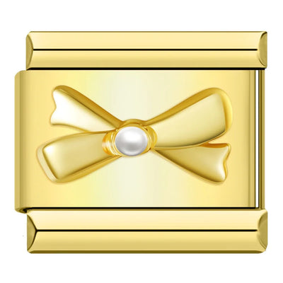 Bow with Pearl in Gold