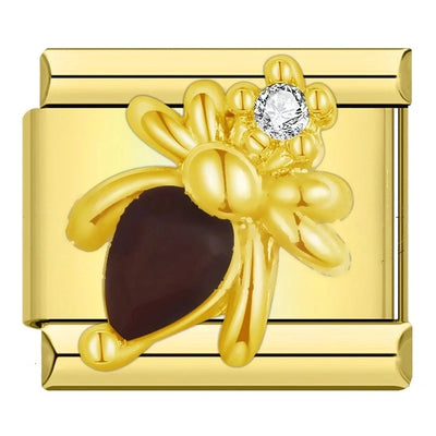 Bee with Crystal in Gold
