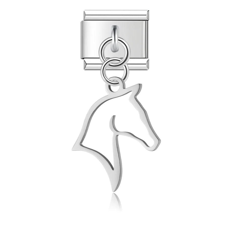 Smooth Horse Head in Silver