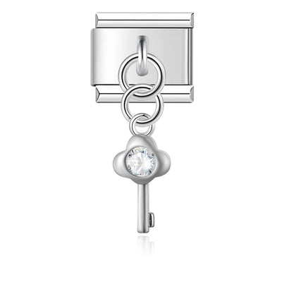 Crystal Key in Silver
