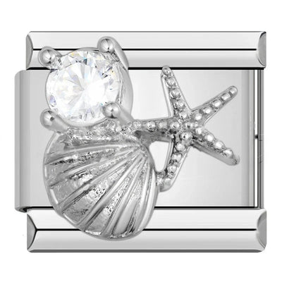 Seashell and Starfish in Silver