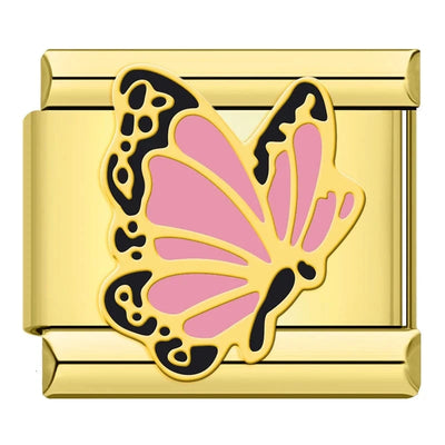Pink Butterfly on Gold