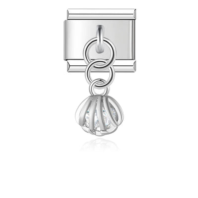 Crystal Seashell in Silver