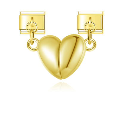 Magnetic Heart Connector in Gold