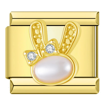 Pearl Bunny in Gold