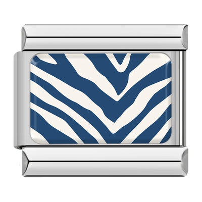 Blue Zebra Stripe in Silver