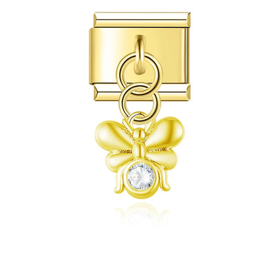 Crystal Bee in Gold