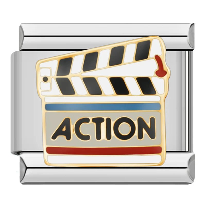 Action Clapboard - Cacilia Sauer - Italian Charm Bracelet - custom jewelry - vintage jewelry - charms and pendants