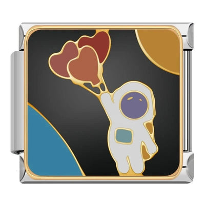 Astronaut with Heart Balloons