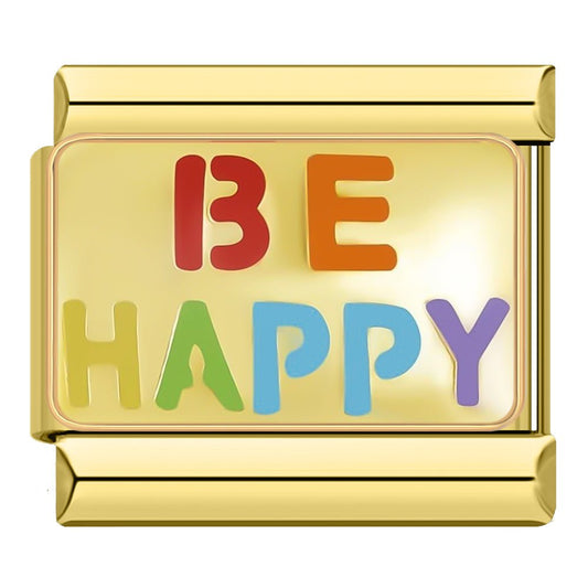 Be Happy - Cacilia Sauer - Italian Charm Bracelet - custom jewelry - vintage jewelry - charms and pendants