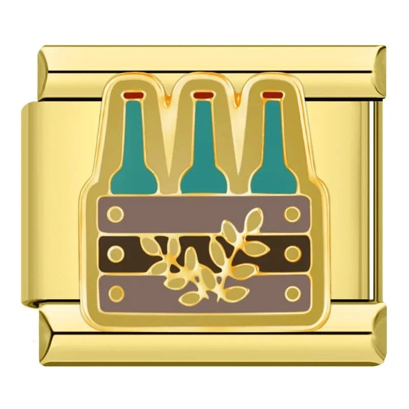 Beers Italian charm link, 9mm stainless steel module