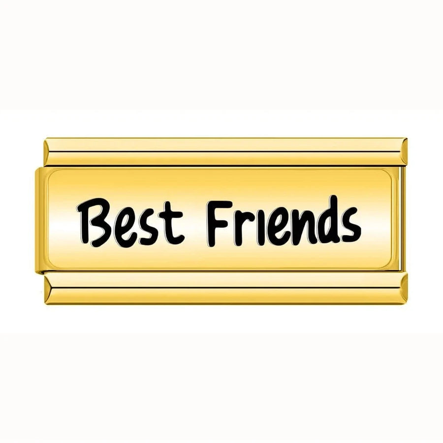 Best Friends Gold Tag Italian charm link — 9mm stainless steel module