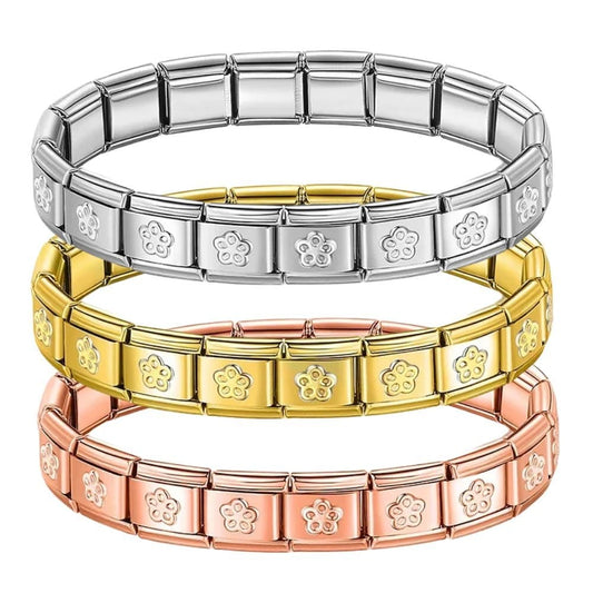 Bloom Engraving Bracelet - Cacilia Sauer - Italian Charm Bracelet - custom jewelry - vintage jewelry - charms and pendants