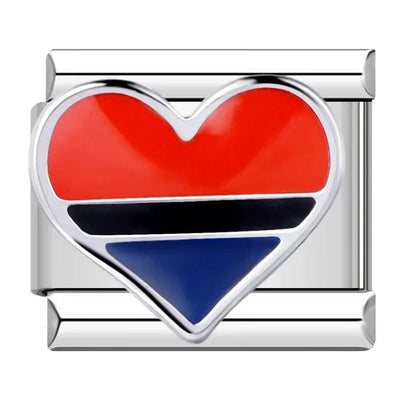 Red Navy Striped Heart