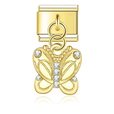 Gold Crystal Butterfly Dangle