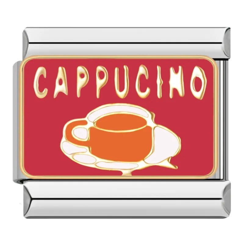 Cappucino Italian charm link, 9mm stainless steel module