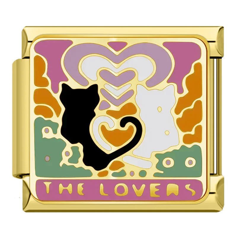 Cat In Love - Cacilia Sauer - Italian Charm Bracelet - custom jewelry - vintage jewelry - charms and pendants