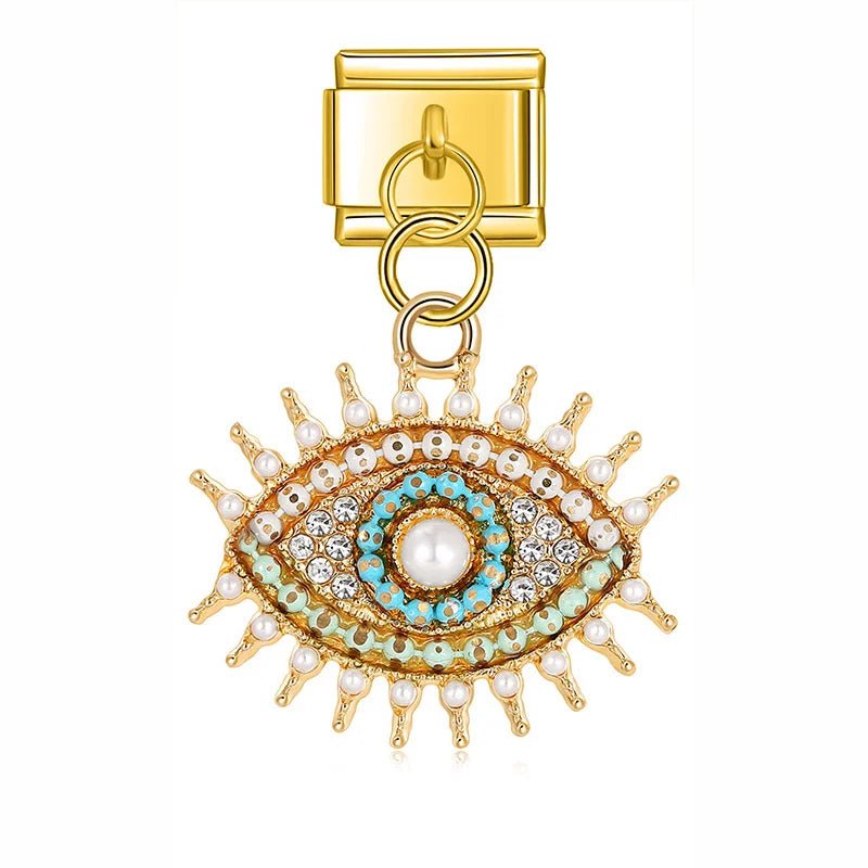 Celestial Eye - Cacilia Sauer - Italian Charm Bracelet - custom jewelry - vintage jewelry - charms and pendants
