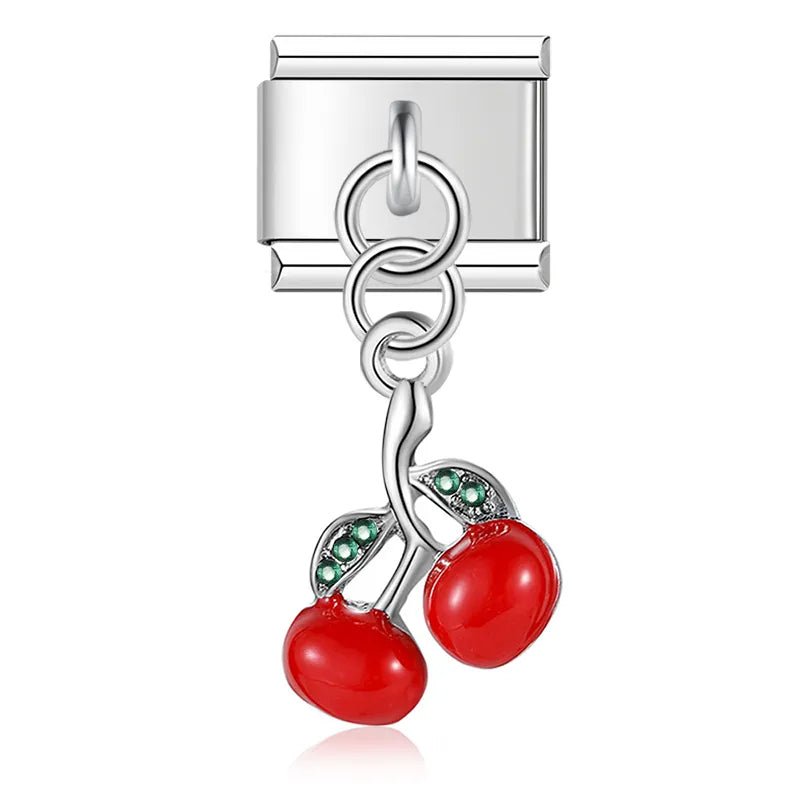 Cherries - Cacilia Sauer - Italian Charm Bracelet - custom jewelry - vintage jewelry - charms and pendants