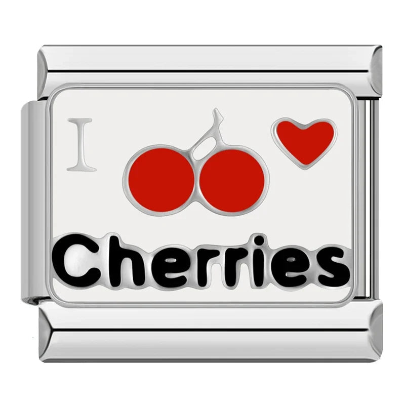 Cherries - Cacilia Sauer - Italian Charm Bracelet - custom jewelry - vintage jewelry - charms and pendants