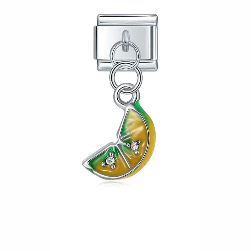 Citrus Spark Italian charm link, 9mm stainless steel module