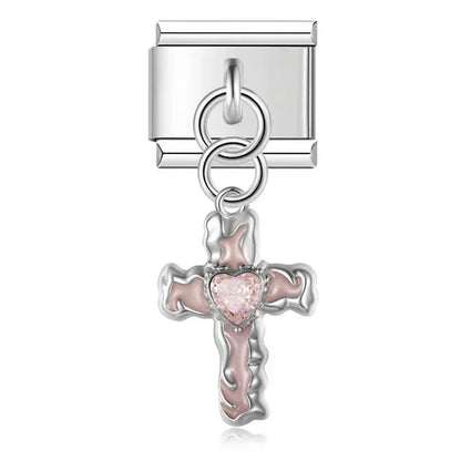 Cross Pendant - Cacilia Sauer - Italian Charm Bracelet - custom jewelry - vintage jewelry - charms and pendants