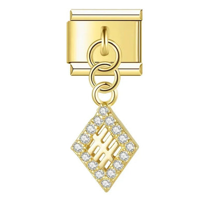 Crown, Spade, and Floral Charms - Cacilia Sauer - Italian Charm Bracelet - custom jewelry - vintage jewelry - charms and pendants