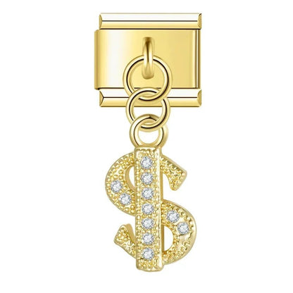 Crown, Spade, and Floral Charms - Cacilia Sauer - Italian Charm Bracelet - custom jewelry - vintage jewelry - charms and pendants