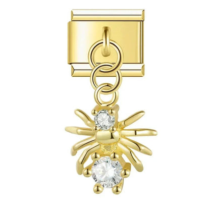 Crown, Spade, and Floral Charms - Cacilia Sauer - Italian Charm Bracelet - custom jewelry - vintage jewelry - charms and pendants